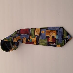 Alynn Neckwear Titled Author! Author Navy Backround with Light Blue, Gold,Maroon